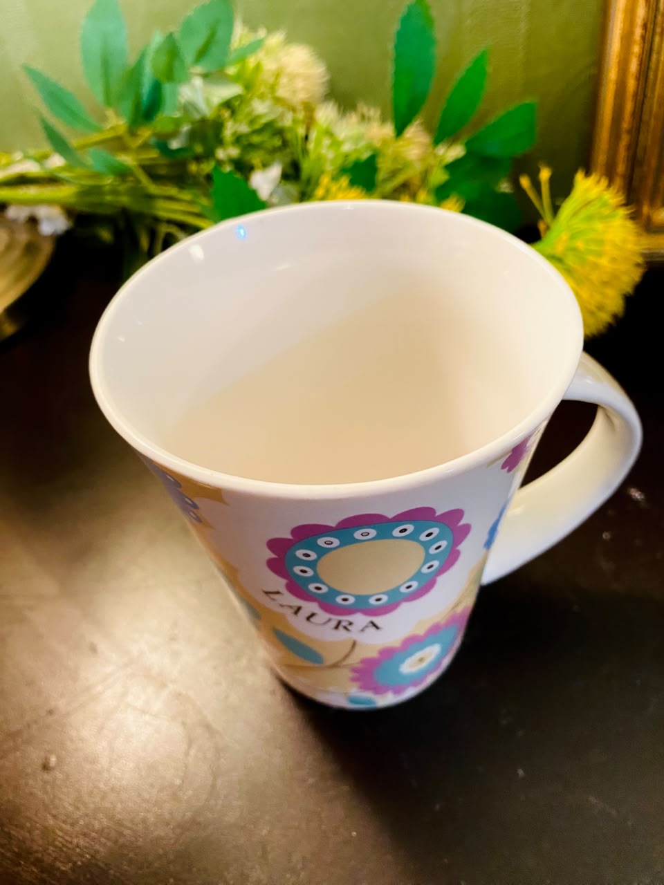 Personalised Laura Floral Ceramic Mug 5 Inch
