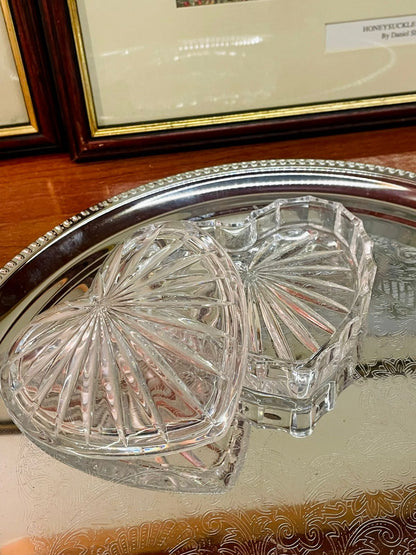 Vintage Heart-Shaped Crystal Trinket Box – Jewelry & Keepsake Storage