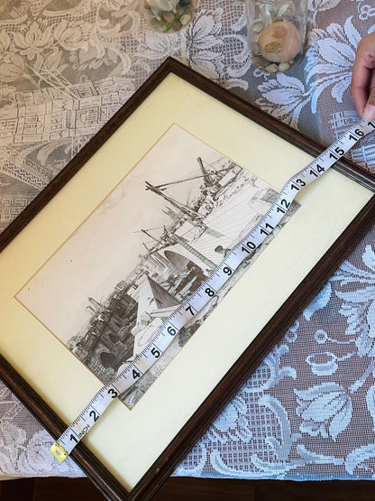 Set of 3 Vintage Historic Black & White Architecture Frames – Wall Art