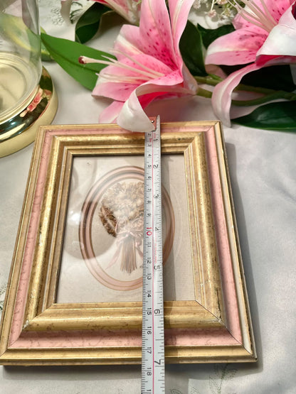 Pink & Gold 3D Floral Bouquet Framed Artwork 7"