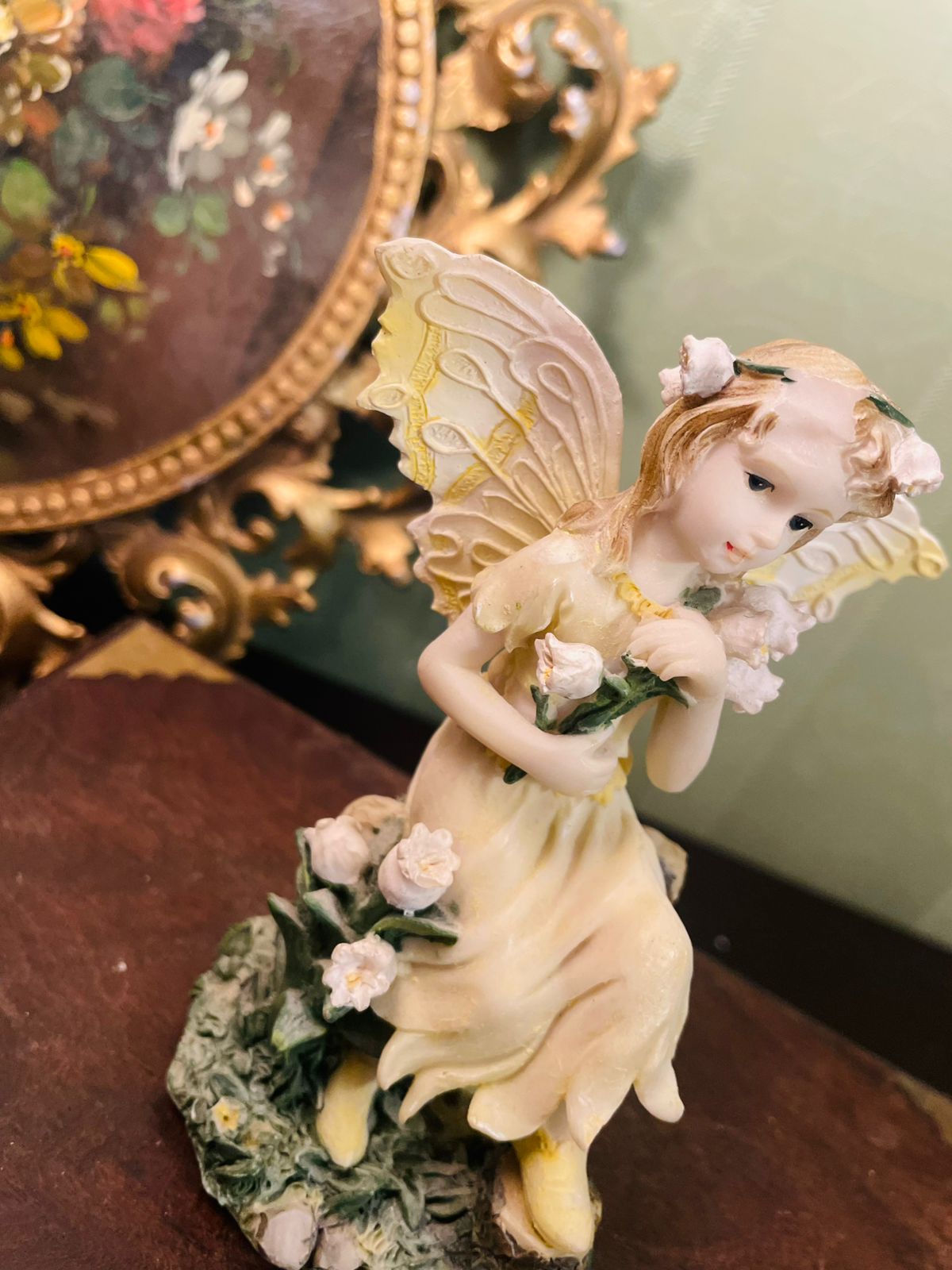 Vintage Fairy Figurine 4 Inch Floral Angel Collectible