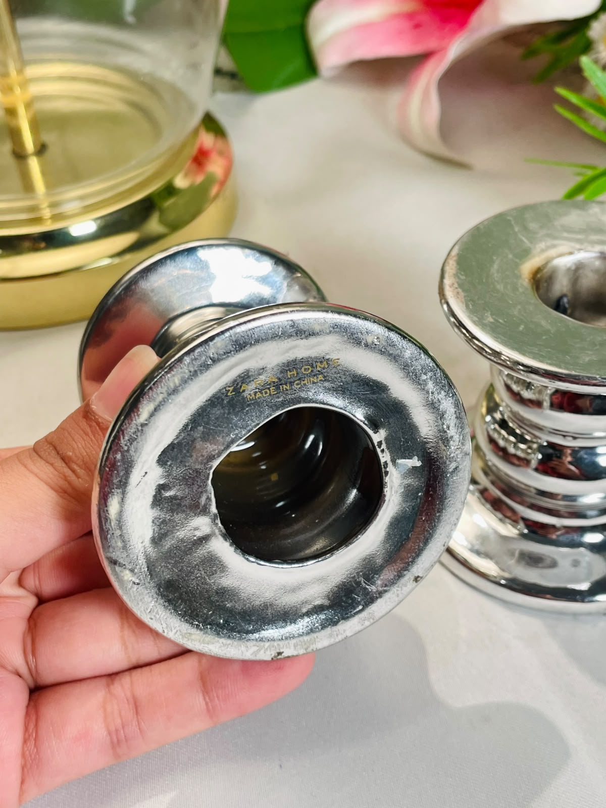Silver-Tone Candle Holders – 2 Pieces, 8 cm