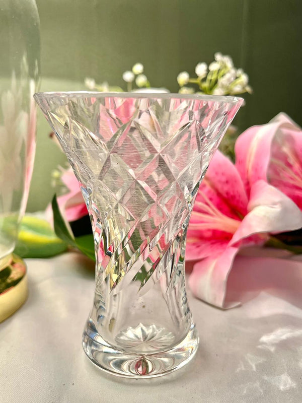 Clear Cut Crystal Flared Vase – Approx. 5 Inch