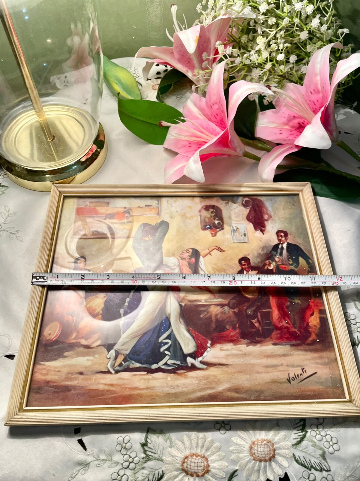 vintage mid-century oil painting by Spanish artist Francisco
Rodriguez Sánchez Clement 12 inch