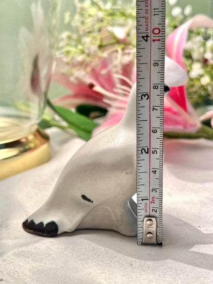 White Grey Seal Figurine Black Detail 8cm - 1 Piece