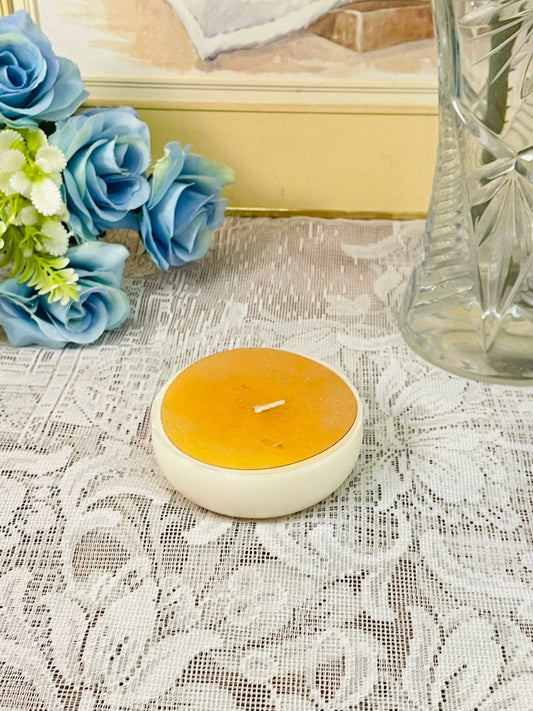 Vintage Round Yellow Scented Candle  Home Decor