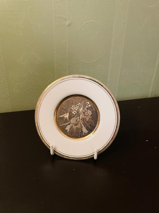 Vintage 4" Floral Medallion Decorative Plate