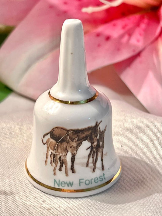 New Forest Fine China Donkey Souvenir Bell – 2.5