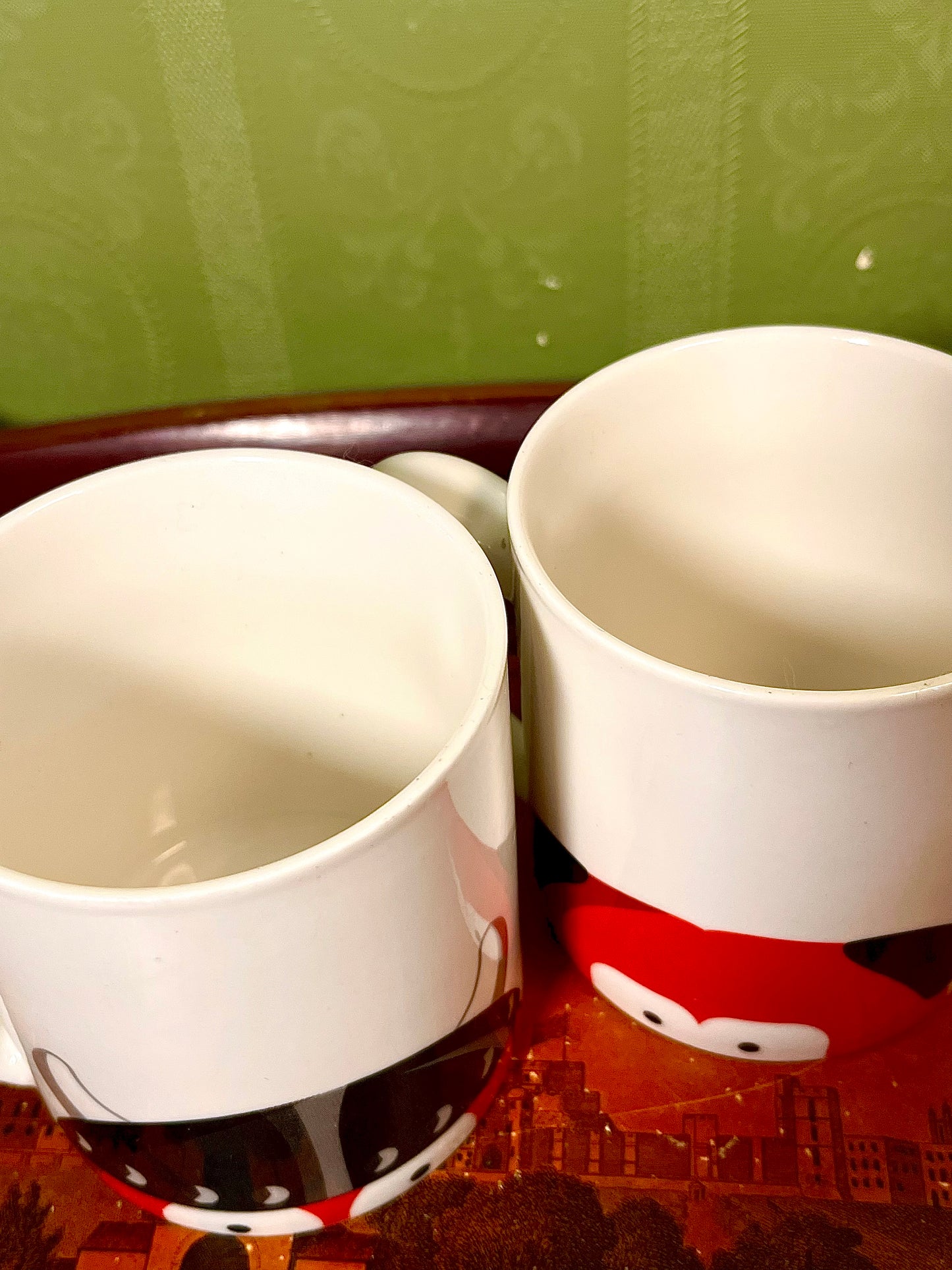 Animal Character Mugs Set of 2 Red Black White 10cm