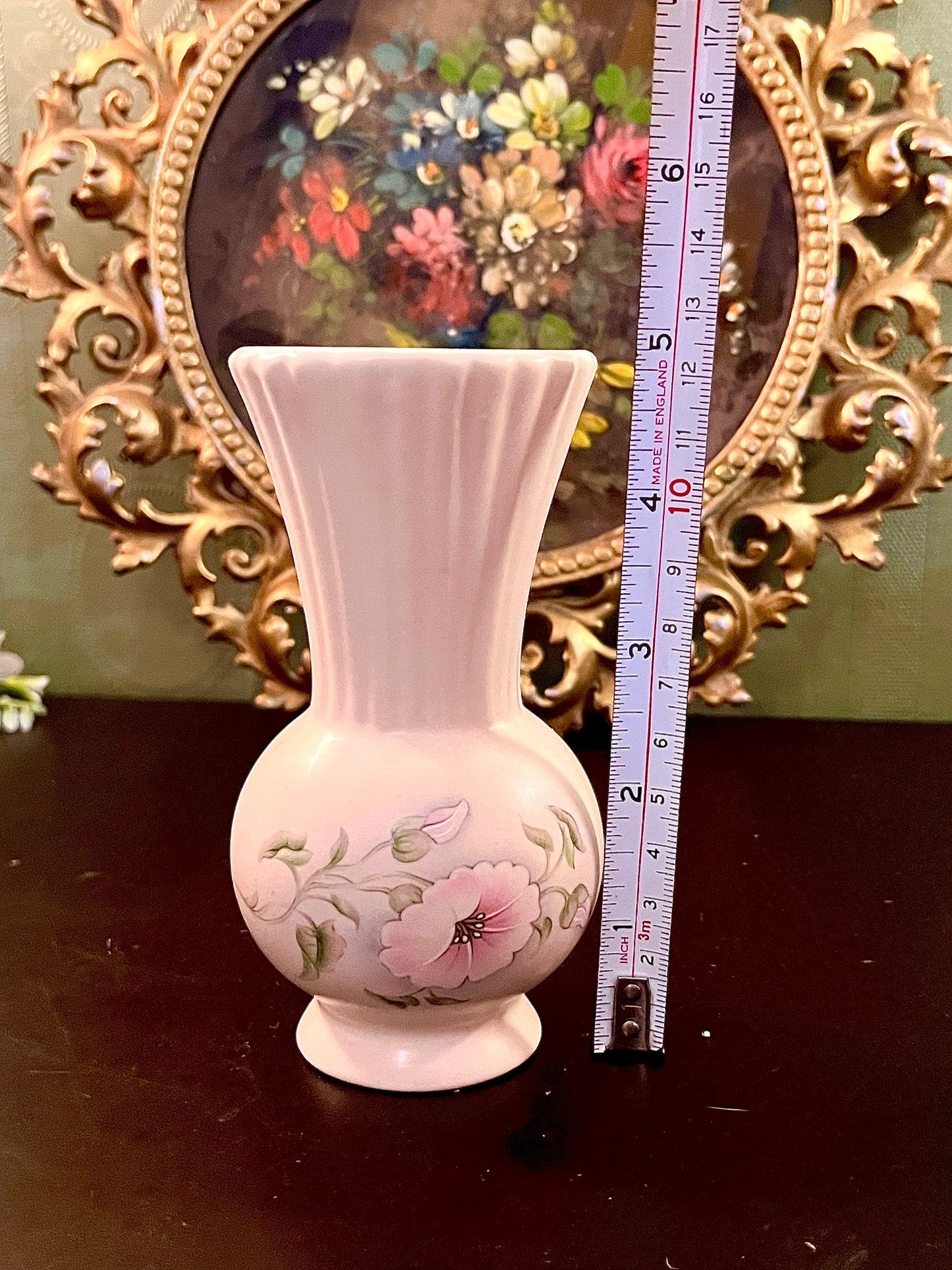 Vintage Aldridge Pottery Stoke-on-Trent Floral Ceramic Vase Made in England 6 Inch