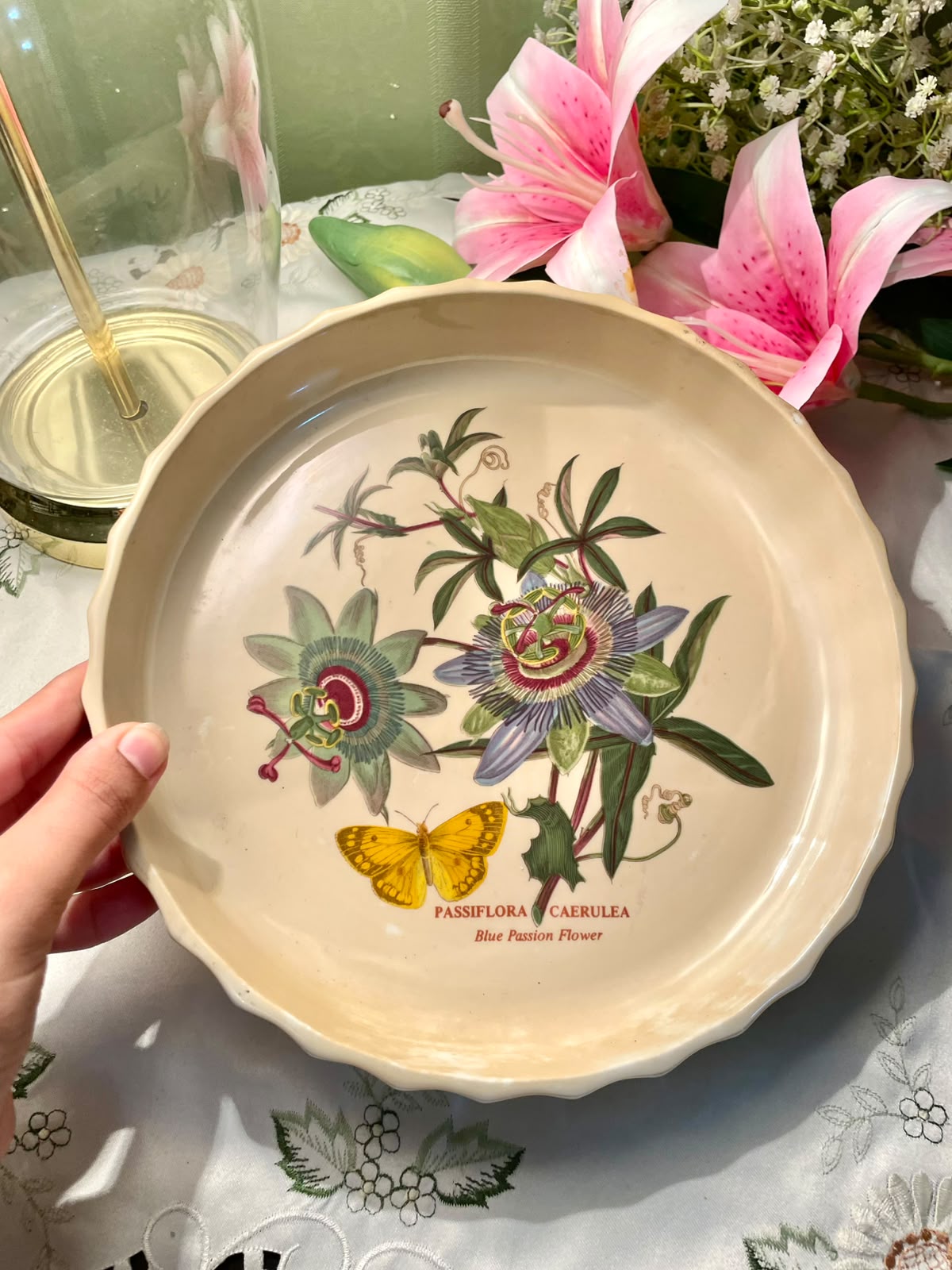 Portmeirion Passion Flower Botanical Serving Pie Dish 24 cm