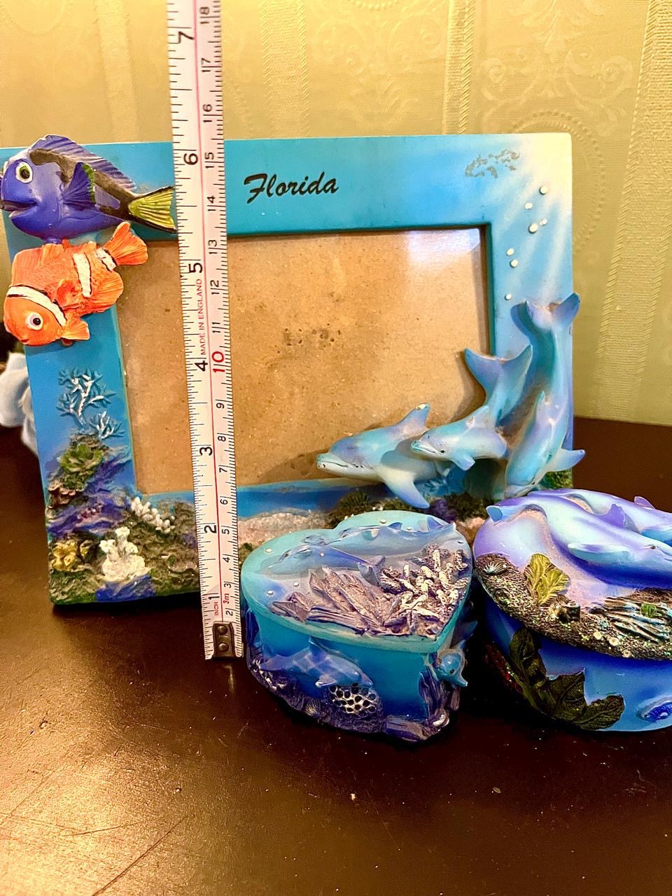 Florida Dolphin Photo Frame with Matching Trinket Boxes