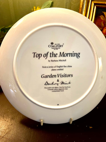 Coalport Garden Visitors Top of the Morning Plate Barbara Mitchell