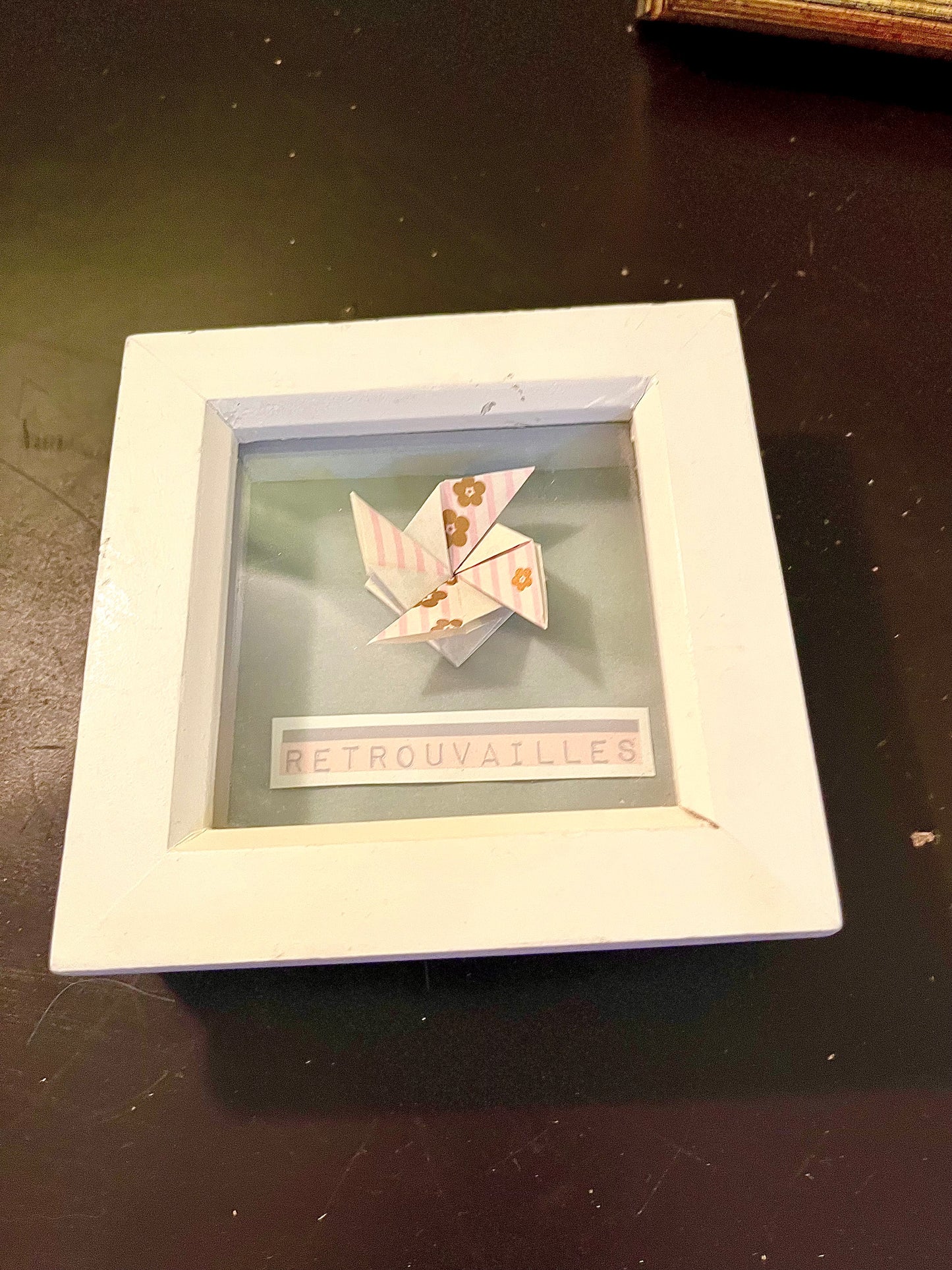 Mini Origami Bird Shadow Box Wall Art – 5 Inch