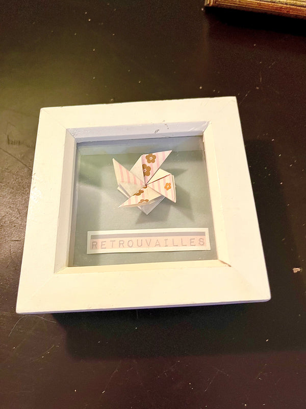 Mini Origami Bird Shadow Box Wall Art – 5 Inch