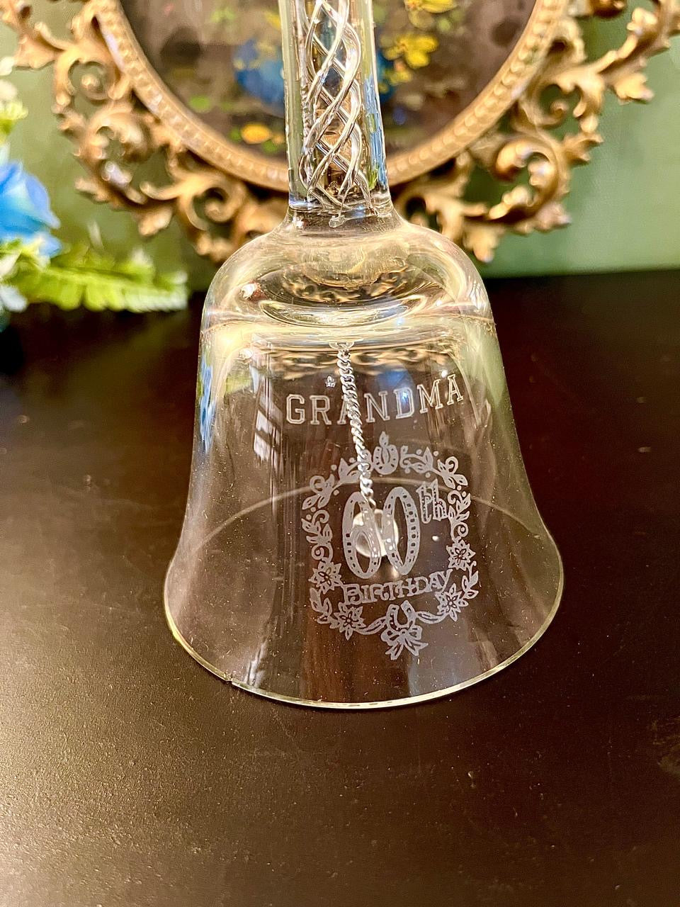 Grandma 80th Birthday Crystal Glass Bell