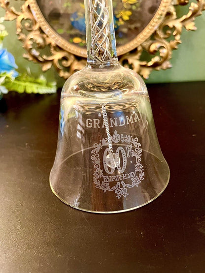 Grandma 80th Birthday Crystal Glass Bell