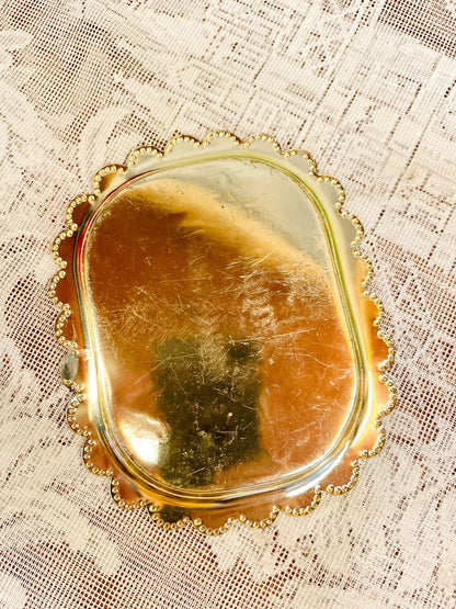 Vintage Gold Happy Anniversary Trinket Tray