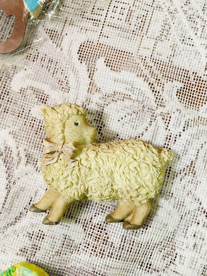 Vintage Sheep & Lamb Figurine Fridge Magnets – Cottage Set of 6