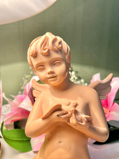 Cherub Angel Figurine with Bird 27 cm