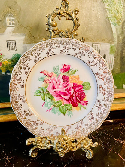 Dubany Fine English Bone China Floral & Gold Gilded Decor Plate – 6 Inch