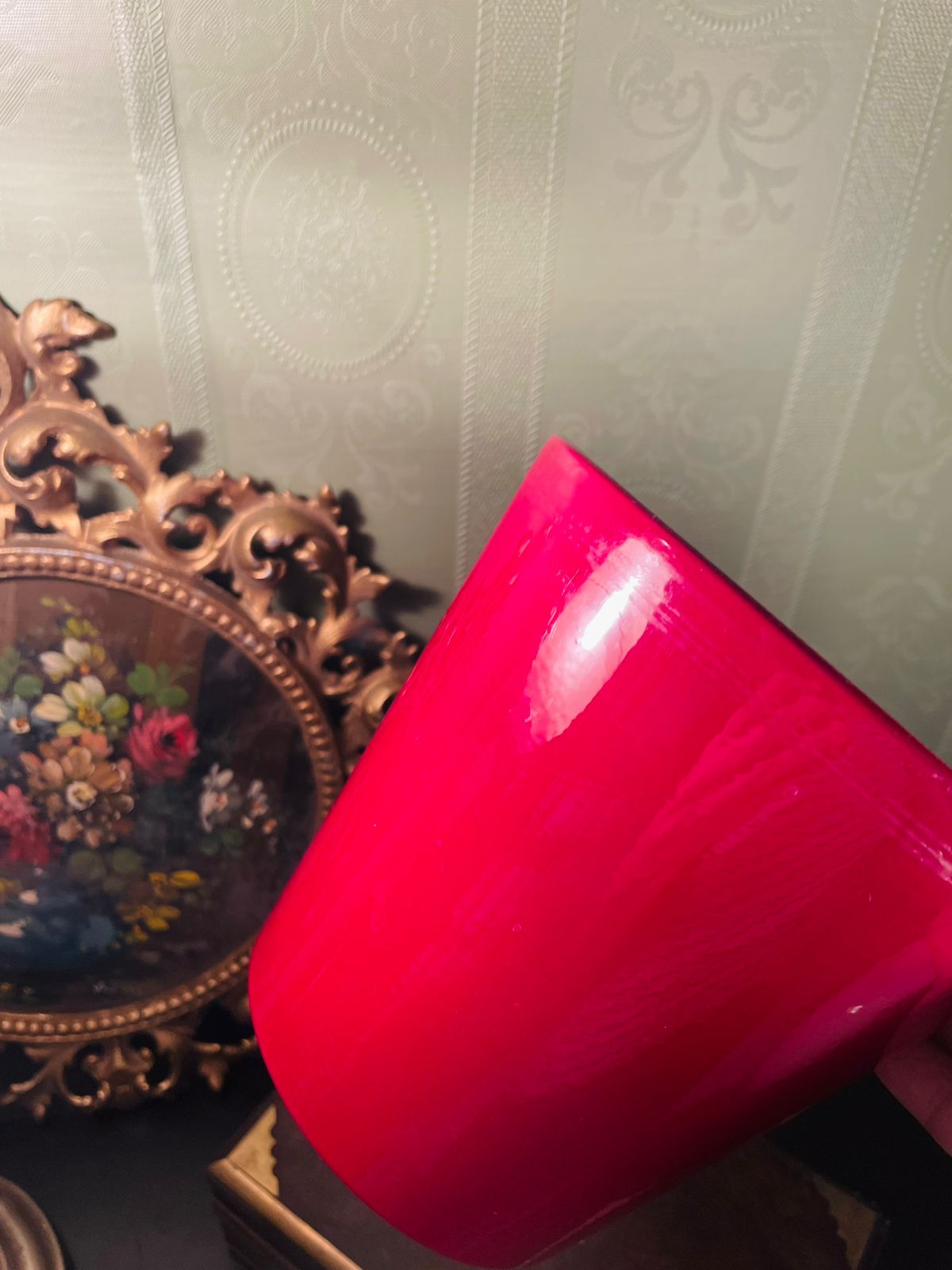 Glossy Red Ceramic Plant Pot 5 Inch Home Decor Planter