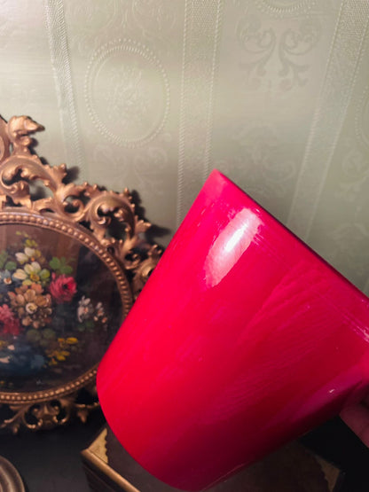 Glossy Red Ceramic Plant Pot 5 Inch Home Decor Planter