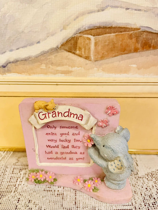 Grandma Elephant Plaque – Sentimental Cottage Core Home Décor