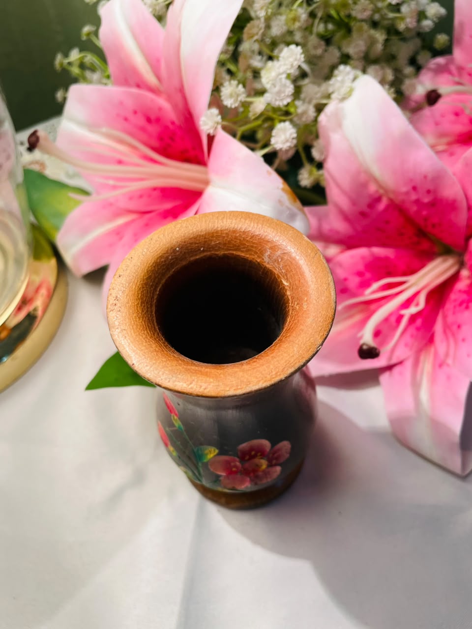 Višnar Yugoslavia Wooden Floral Vase Approx. 12 cm