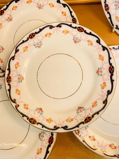 Vintage Phoenix Floral Plate Set of 5 - Plates