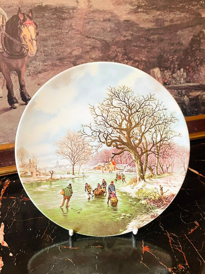 Poole Pottery Landscape in Winter plate, B.C. Koekkoek porcelain, English countryside winter decor, Dutch landscape collectible plate, vintage European art plate, winter village pottery, rare English porcelain, snow scene decor, thrift finds Pakistan, vintage Poole plate England