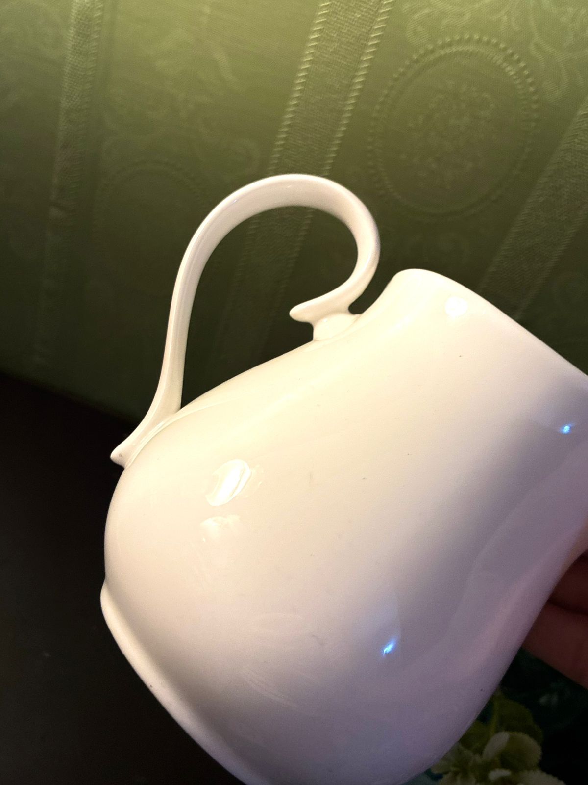 Vintage White Ceramic Milk Jug Classic Cottage Pitcher