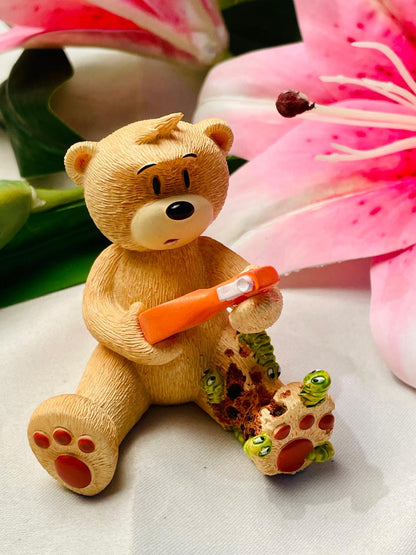 Teddy Bear with Caterpillars Figurine 8 cm