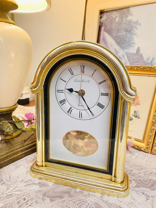 Vintage Tall Gold Table Clock Roman Dial Decorative Desk Clock