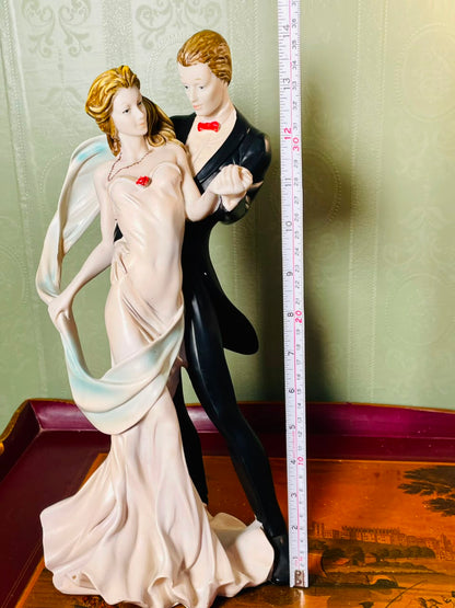 Vintage Elegant Dancing Couple Figurine 14 Inch