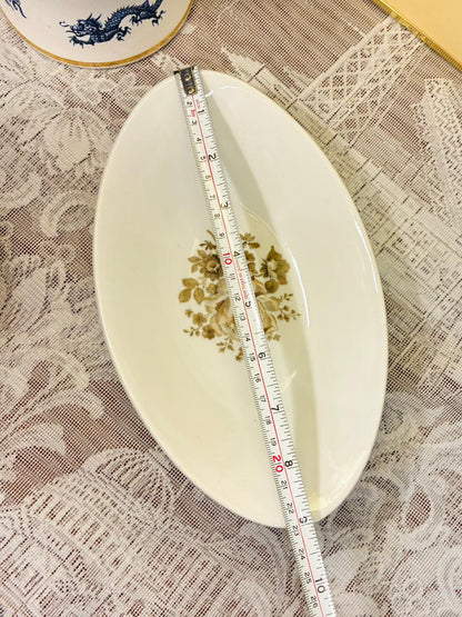 Vintage Bavaria Oval Serving Dish — 9 inch Floral Porcelain Bowl