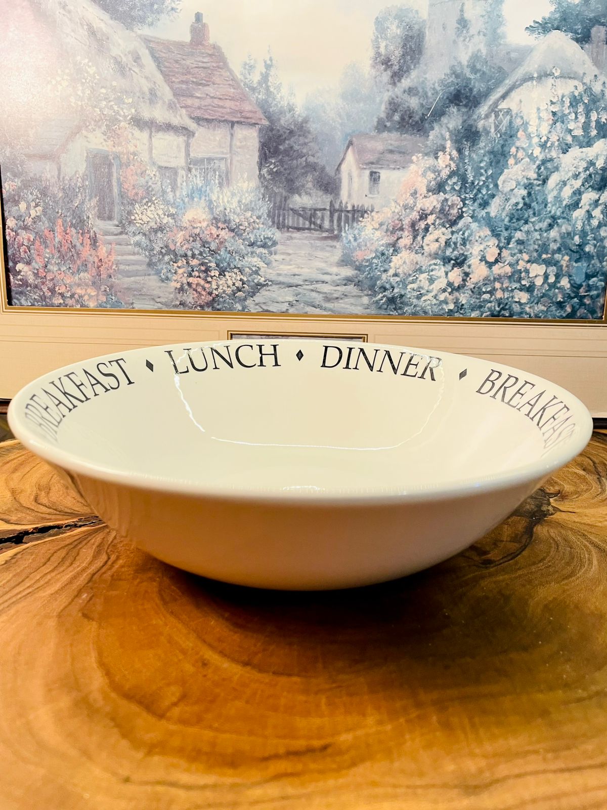 Vintage Breakfast Lunch Dinner Bowl | Minimal Typography Bowl