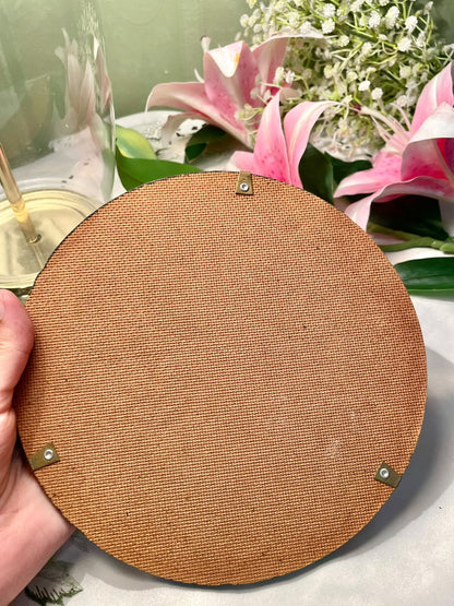 vintage The Art of Chokin 24k gold decorative collector's Cheddar Gorge Round Framed Art Painting 8 inch ( Rare find)
