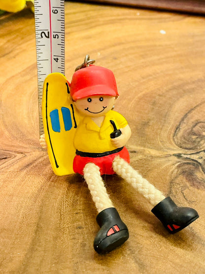 Handmade RNLI Lifeguard Keychain Surf Rescue Figurine