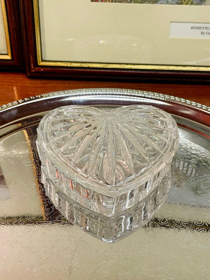 Vintage Heart-Shaped Crystal Trinket Box – Jewelry & Keepsake Storage