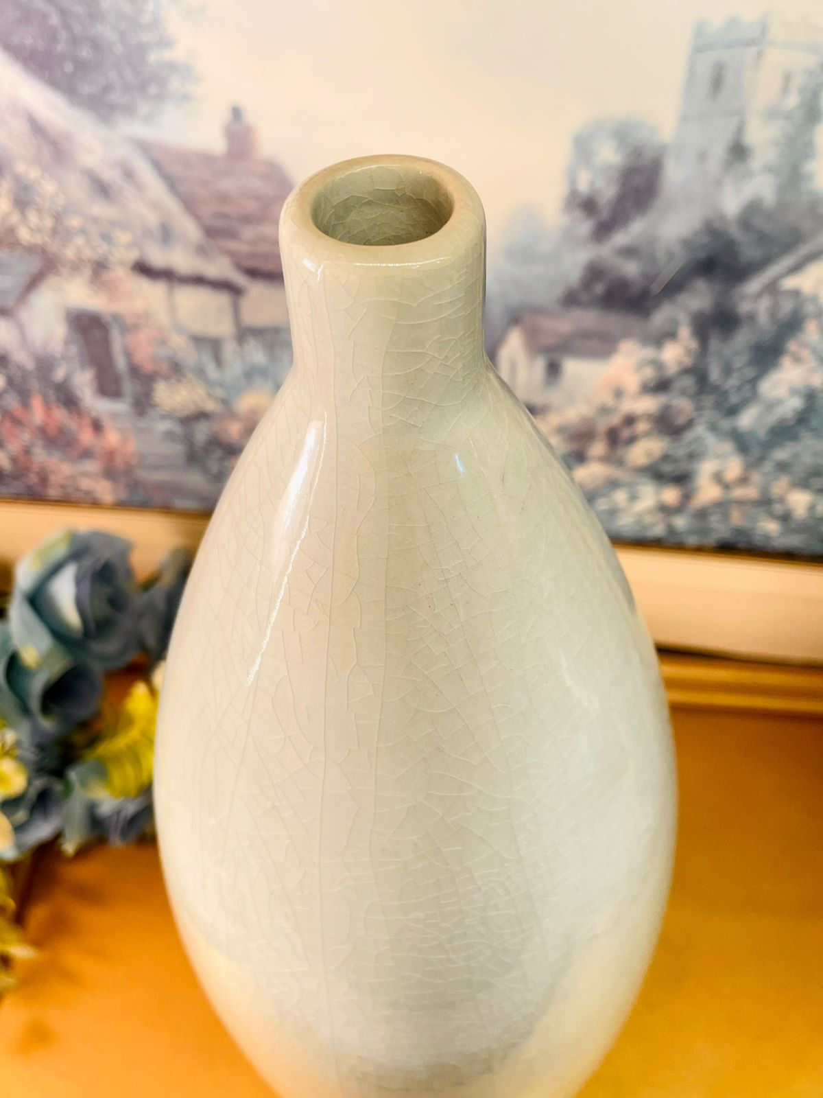 Tall Ceramic Vase Crackle Glaze Minimal Luxury Decor
