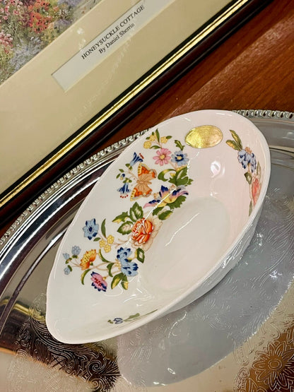 Aynsley Cottage Garden Egg-Shaped Trinket Dish, Set of 2 – Fine Bone China