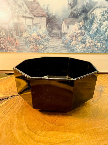 Black Geometric Bowl Modern Glossy Serving Dish