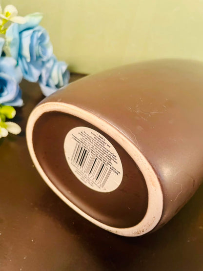 Large Brown Contemporary Ceramic Floor Vase – 13 Inch Decorative Vase