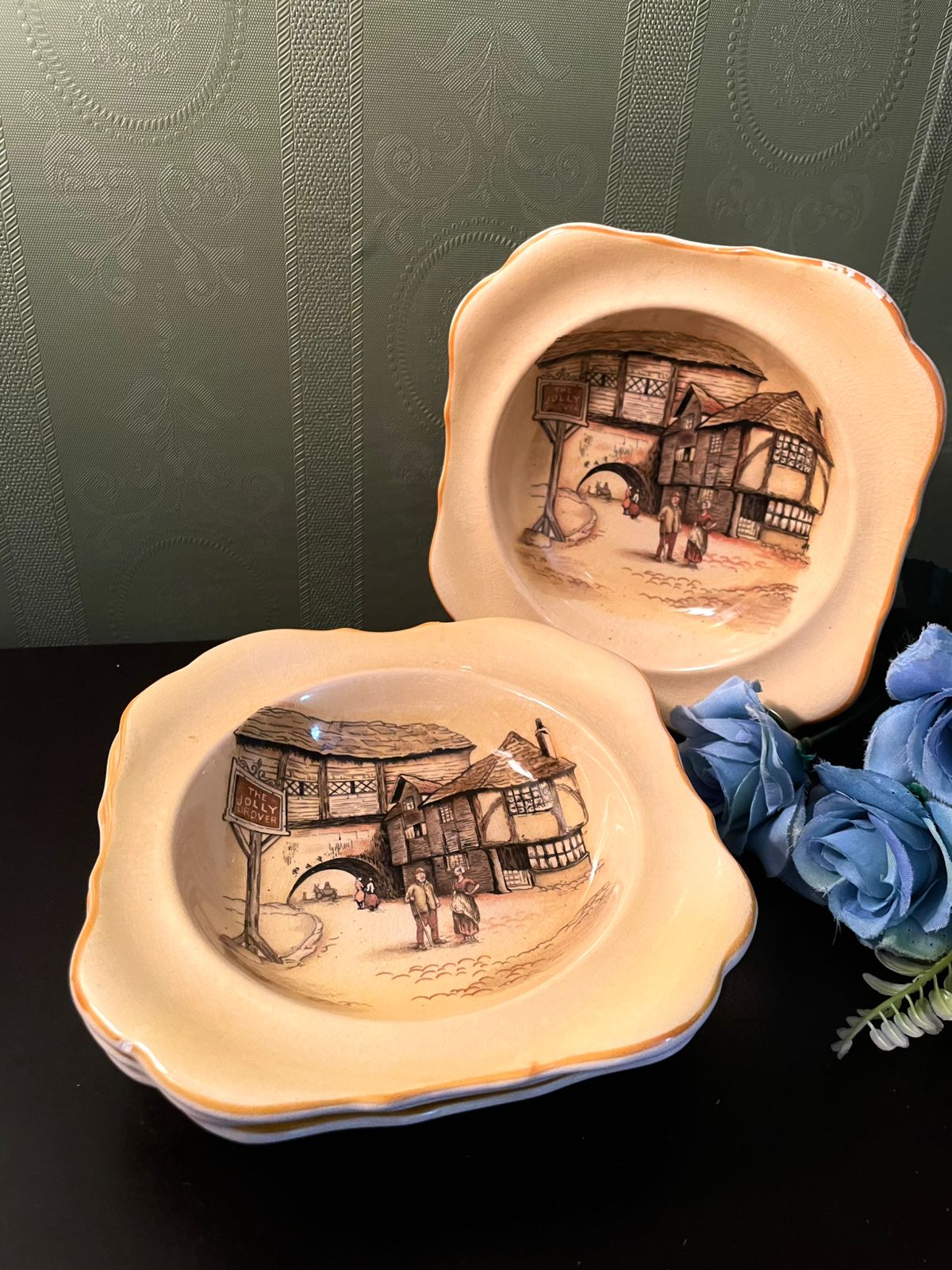 English Ware Jolly Drover Bowls Set of 4 – 7 Inch