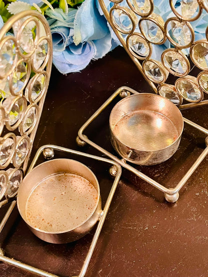 Silver Metal Tealight Candle Holder Set – Decorative Heart Tea Light Holders (2 Pieces, 5 Inch)