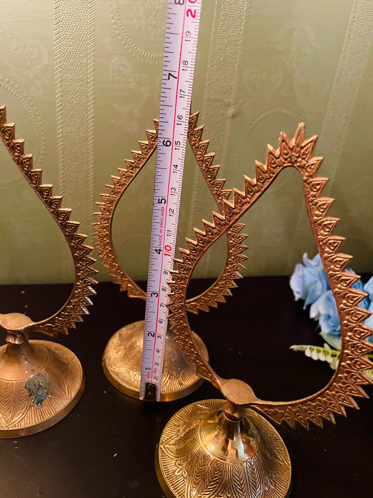 Vintage Brass Leaf Frame Candle Holder