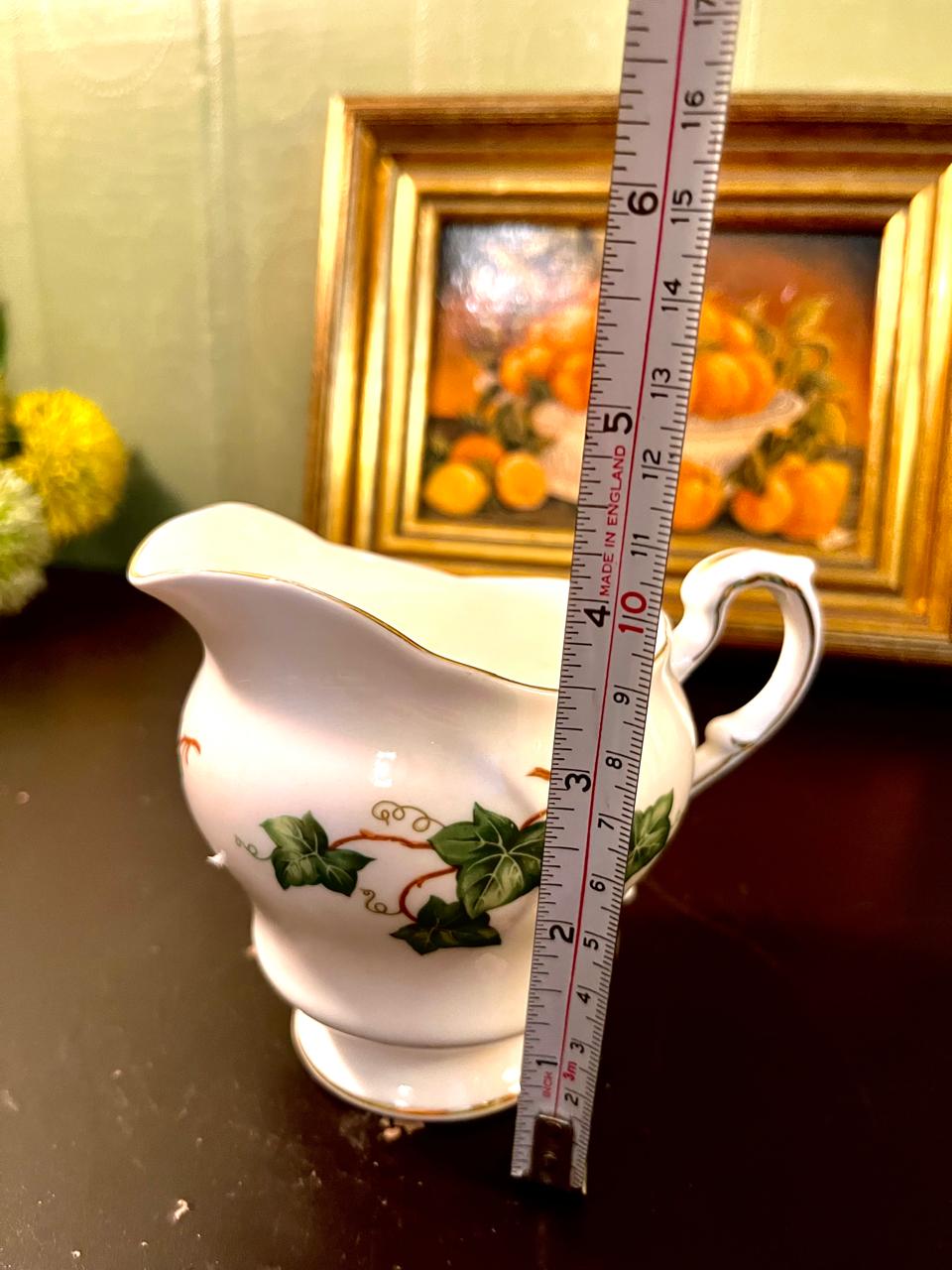 Vintage Ivy Pattern Porcelain Creamer Jug – 4 Inch