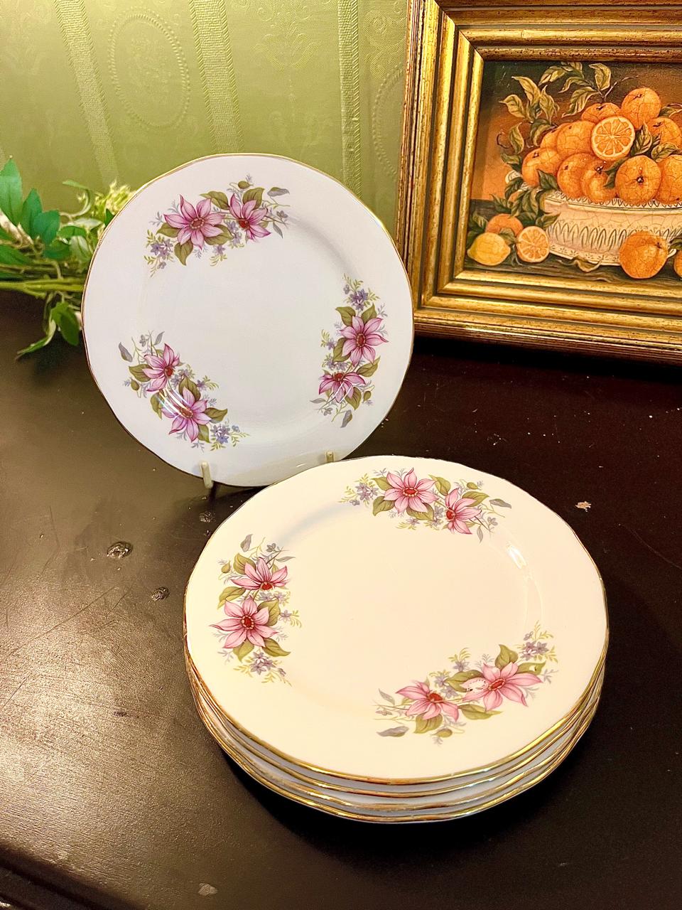 Royal Kent Bone China Dessert Plates Set of 5 – 6 Inch England
