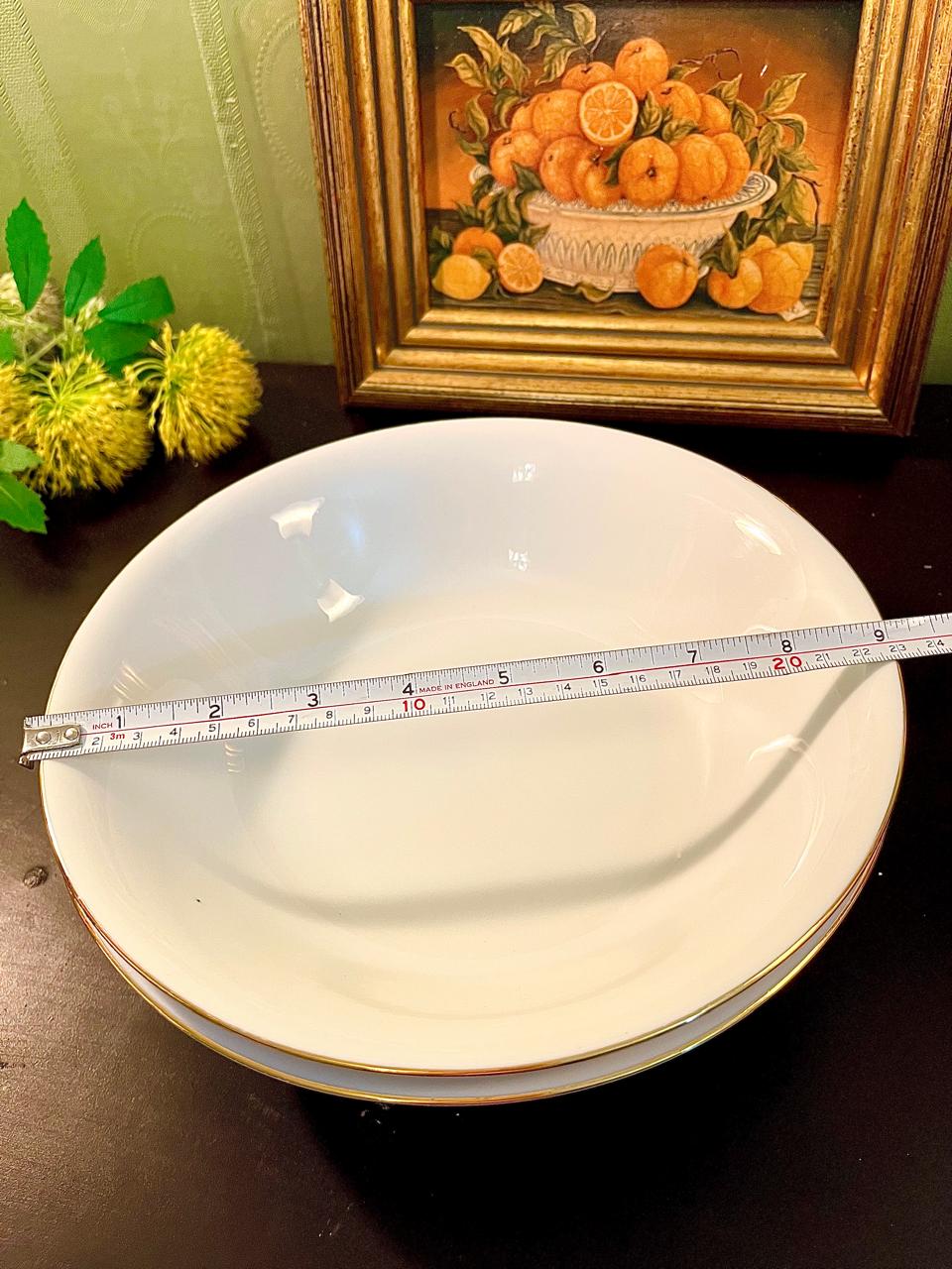 Vintage White Porcelain Serving Soup Bowls Set of 2 – 24 cm